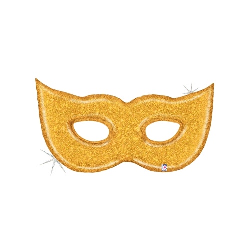 129cm Shape Mask Gold Glitter Foil Balloon #2535916 - Each (Pkgd.) TEMPORARILY UNAVAILABLE