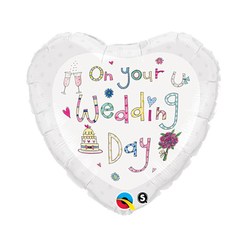 45cm Heart Foil Rachel Ellen On Your Wedding Day #51738 - Each (Pkgd.) SPECIAL ORDER ITEM
