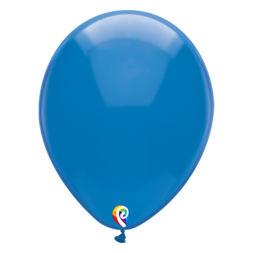 30cm Crystal Blue Funsational Plain Latex Balloons #71572 - Pack of 50 