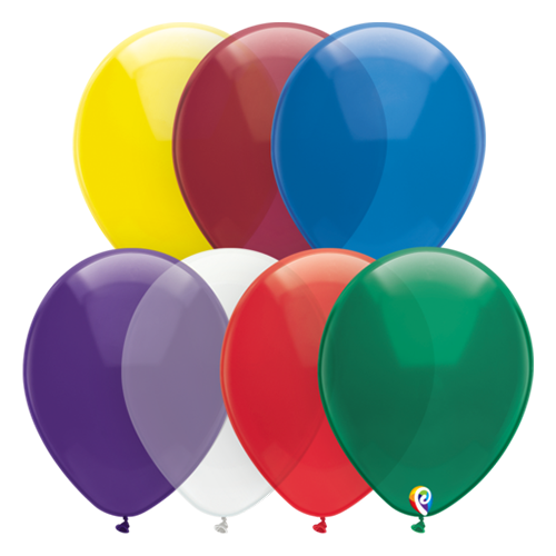 30cm Crystal Assorted Funsational Plain Latex Balloons #72188 - Pack of 50 TEMPORARILY UNAVAILABLE