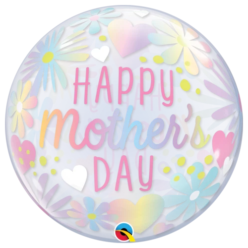 56cm Single Bubble Mother's Day Floral Pastel #98325 - Each (Pkgd.) 