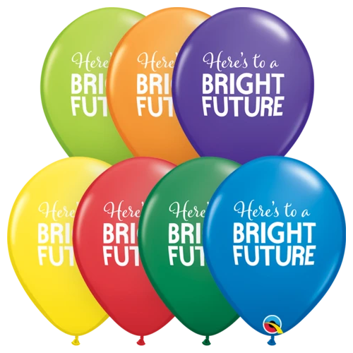 28cm Round Simply Bright Future Carnival Asst Latex Balloons #98557 - Pack of 50