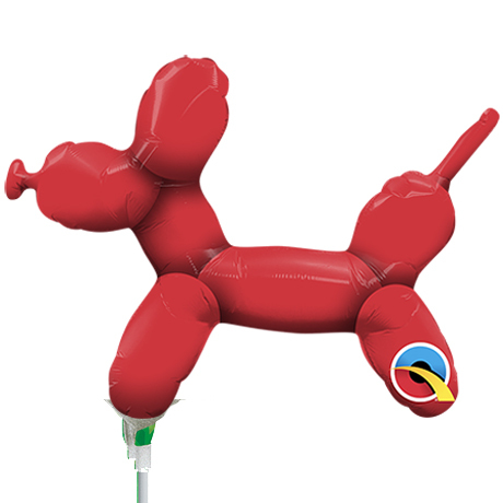 Mini Shape Animal Balloon Dog Red Foil Balloon 35cm #13236AF - Each  (Inflated, supplied air-filled o
