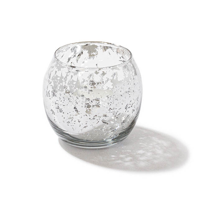Tealight Candle Holder Glass Mini Sphere Silver KCCH0123 Each