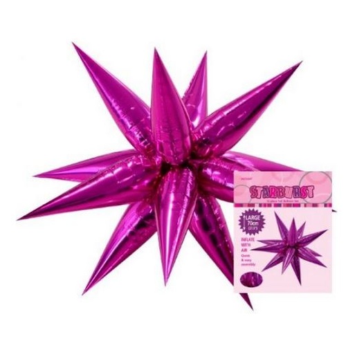 70cm Shape Foil Starburst Hot Pink Air Fill ONLY #1042853 - Each (Pkgd.)