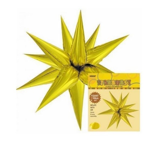 100cm Shape Foil Starburst Gold Air Fill ONLY #1042862 - Each (Pkgd.)