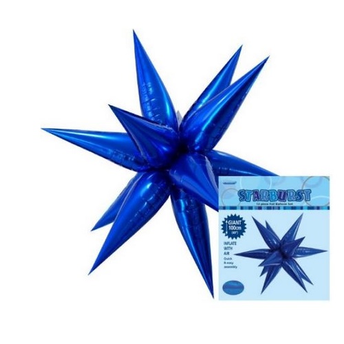 100cm Shape Foil Starburst Royal Blue Air Fill ONLY #1042864 - Each (Pkgd.) 