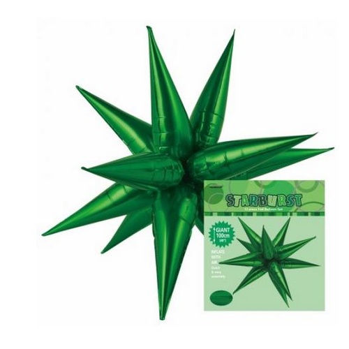 100cm Shape Foil Starburst Evergreen Air Fill ONLY #1042867 - Each (Pkgd.)