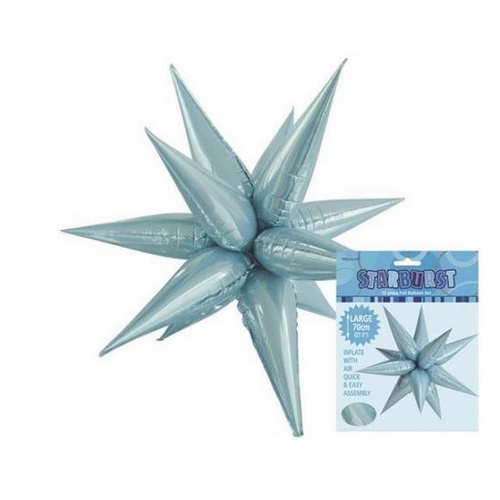 70cm Shape Foil Starburst Light Blue Air Fill ONLY #1042874 - Each (Pkgd.)