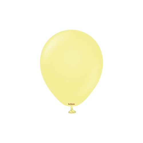 12cm Macaron Yellow Kalisan Plain Latex Balloons #10530051 - Pack of 100
