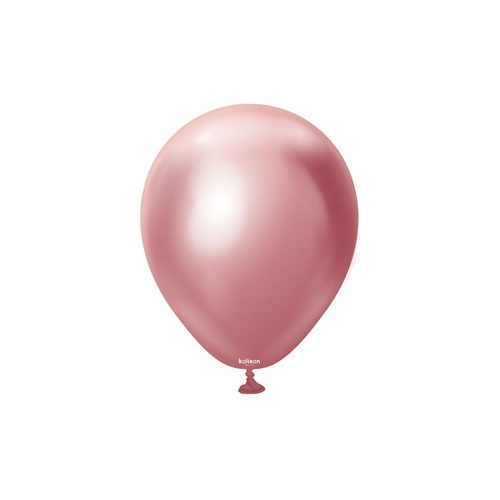 12cm Mirror Pink Kalisan Plain Latex Balloons #10550031 - Pack of 100