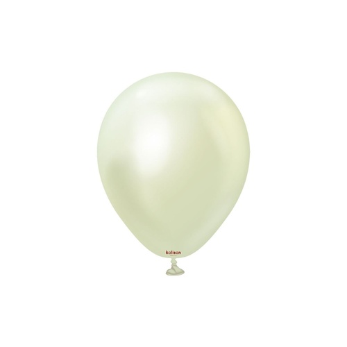 12cm Mirror Mirror Green Gold Kalisan Plain Latex Balloons #10550121 - Pack of 100
