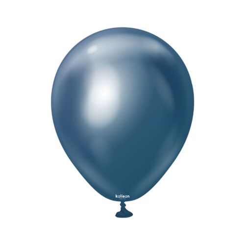 12cm Mirror Navy Kalisan Plain Latex Balloons #10550151 - Pack of 100