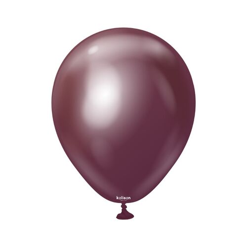 12cm Mirror Burgundy Kalisan Plain Latex Balloons #10550161 - Pack of 100