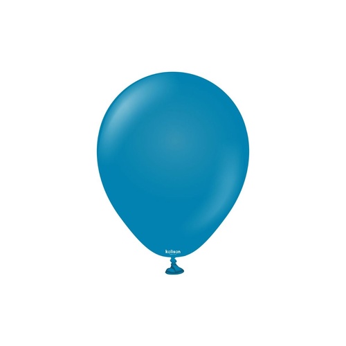 12cm Retro Deep Blue Kalisan Plain Latex Balloons #10580031 - Pack of 100