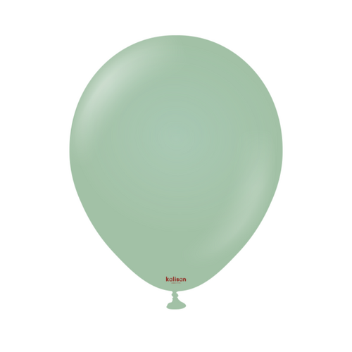 12cm Retro Winter Green Kalisan Plain Latex Balloons #10580071 - Pack of 100
