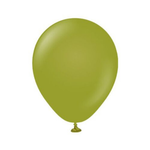 12cm Retro Olive Kalisan Plain Latex Balloons #10580091 - Pack of 100