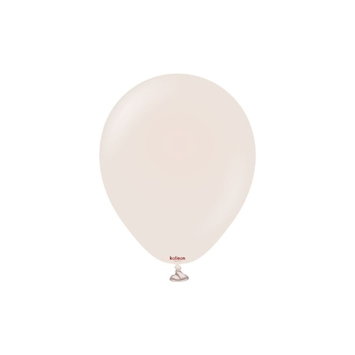 12cm Retro White Sand Kalisan Plain Latex Balloons #10580151 - Pack of 100