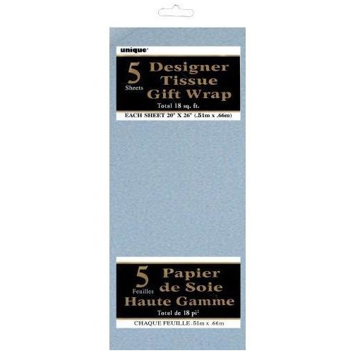 Tissue Sheets Metallic Silver - Each sheet 51cm x 66cm #106141 -  Pack of 5 
