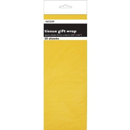 Tissue Sheets Yellow - Each sheet 51cm x 66cm #106285 - Pack of 10