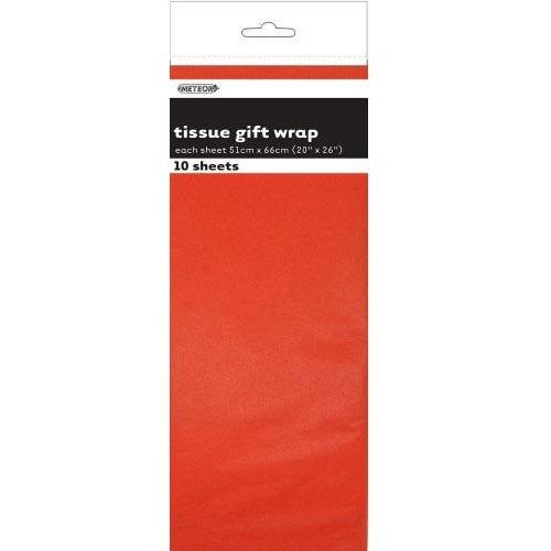 Tissue Sheets Orange - Each sheet 51cm x 66cm #106292 - Pack of 10