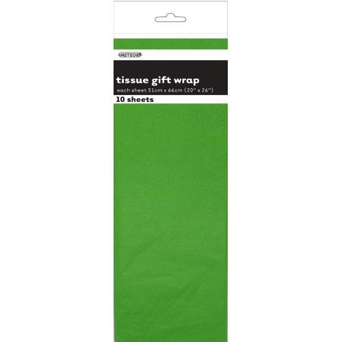 Tissue Sheets Lime Green - Each sheet 51cm x 66cm #106294 - Pack of 10 