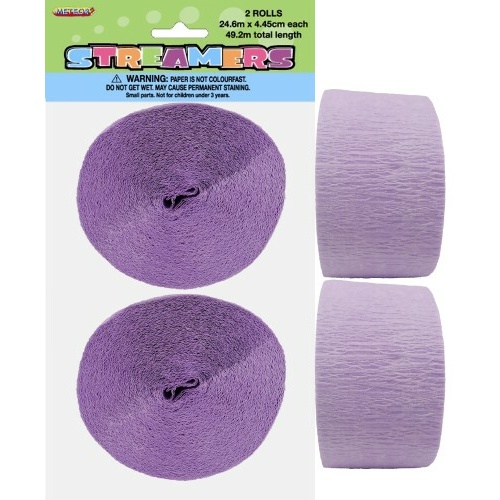 Paper Crepe Streamer Lavender 24m (81ft) #1063068 - 2Pk (Pkgd.)