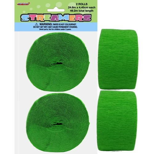 Paper Crepe Streamer Lime Green 24m (81ft) #1063074 - 2Pk (Pkgd.)