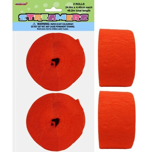 Paper Crepe Streamer Pumpkin Orange  24m (81ft) #1063077 - 2Pk (Pkgd.)