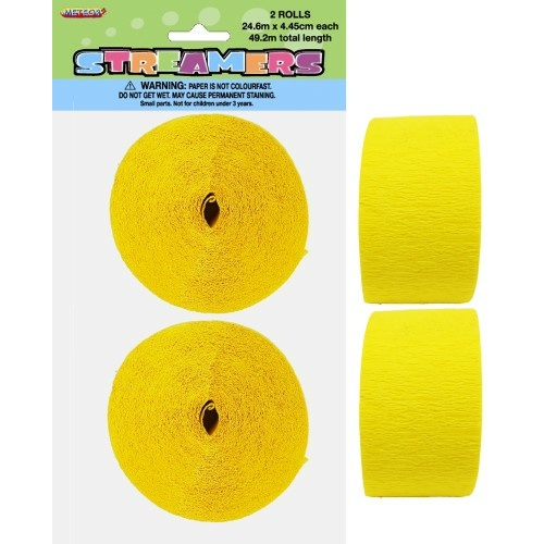 Paper Crepe Streamer Soft Yellow 24m (81ft) #1063080 - 2Pk (Pkgd.)TEMPORARILY UNAVAILABLE