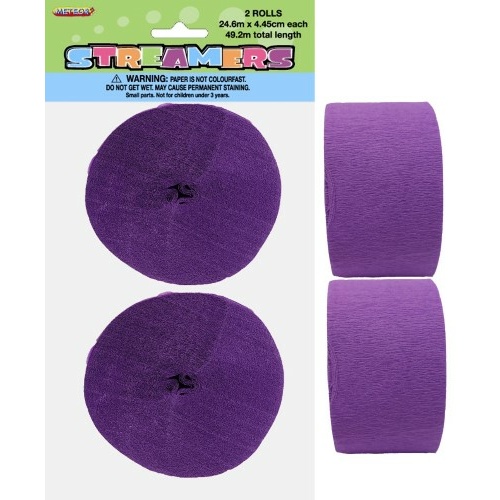 Paper Crepe Streamer Pretty Purple 24m (81ft) #1063083 - 2Pk (Pkgd.)