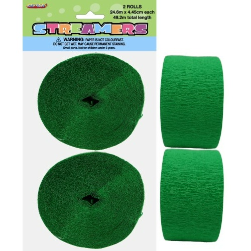 Paper Crepe Streamer Emerald Green 24m (81ft) #1063087 - 2Pk (Pkgd.)