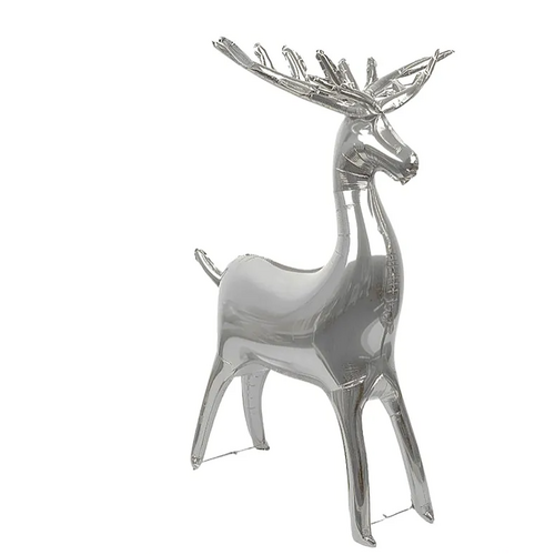 100cm Shape Foil Balloon Standing Reindeer Silver #1074293 - Each (Pkgd.)
