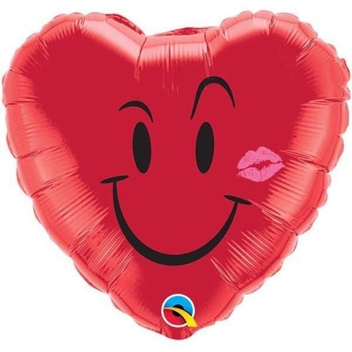 45cm Heart Foil Naughty Smile & A Kiss #10937 - Each (Pkgd.) 