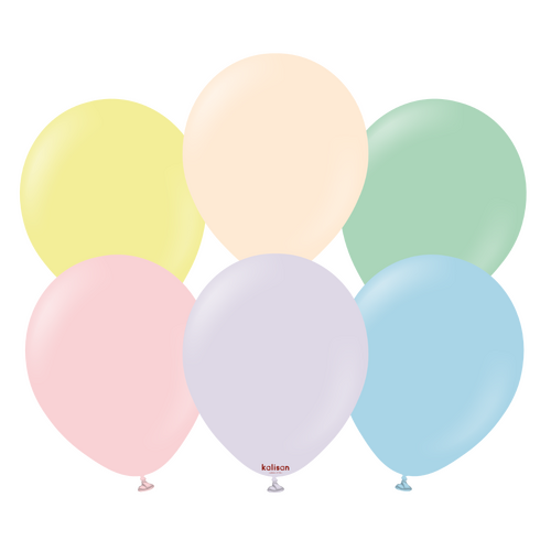 30cm Macaron Assortment Kalisan Plain Latex Balloons #11230001 - Pack of 100