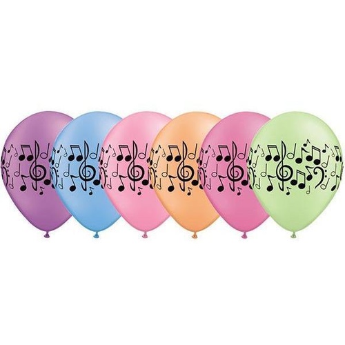 28cm Round Neon Assorted Music Notes Wrap #11553 - Pack of 50 