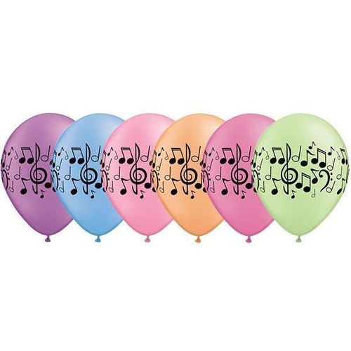 28cm Round Neon Assorted Music Notes Wrap #1155325 - Pack of 25 