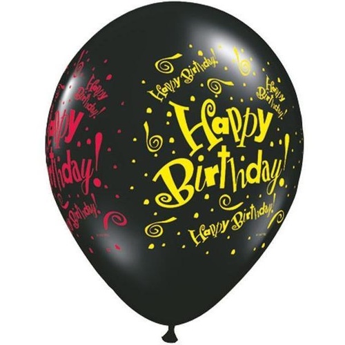 28cm Round Onyx Black Birthday! Blast Wrap #1155725 - Pack of 25 