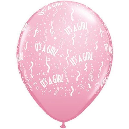 28cm Round Pink It's A Girl-A-Round #11731 - Pack of 50 
