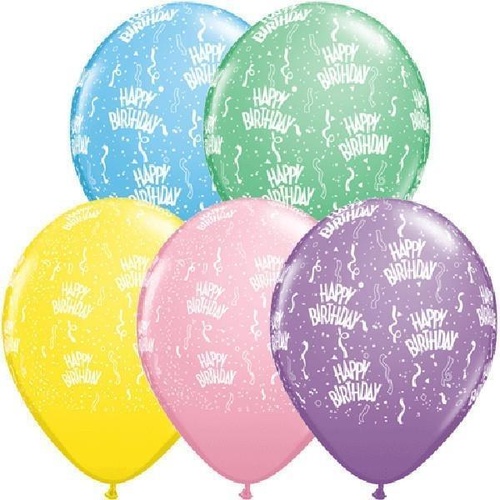 28cm Round Pastel Assorted Birthday-A-Round #1175625 - Pack of 25 TEMPORARILY UNAVAILABLE