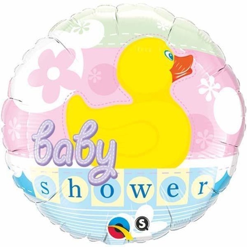 DISC 45cm Round Foil Baby Shower Rubber Duckie #11790 - Each (Pkgd.)