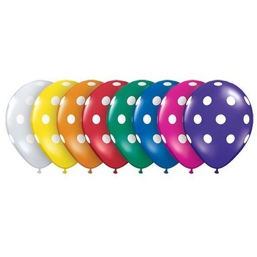 28cm Round Jewel Assorted Big Polka Dots #12021 - Pack of 50 
