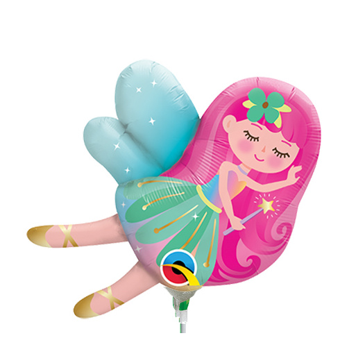 Mini Shape Fairy 35cm Foil Balloon #12245AF - Each (Inflated, supplied air-filled on stick) TEMPORARILY UNAVAILABLE