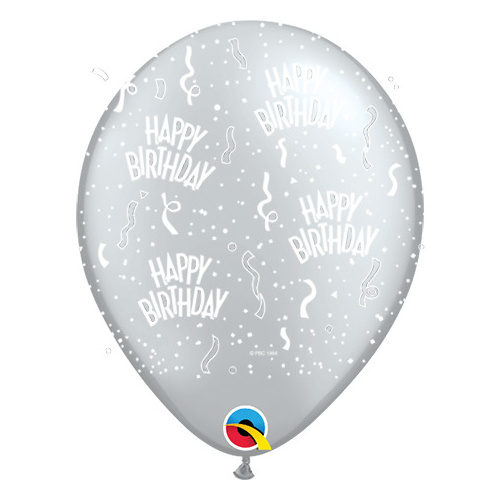 28cm Round Metallic Silver Birthday-A-Round #12341MS - Pack of 50 TEMPORARILY UNAVAILABLE 