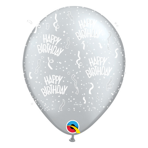 28cm Round Metallic Silver Birthday-A-Round #12341MS25 - Pack of 25 TEMPORARILY UNAVAILABLE 