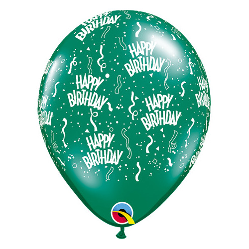 28cm Round Pearl Emerald Green Birthday-A-Round #12341PEG - Pack of 50 