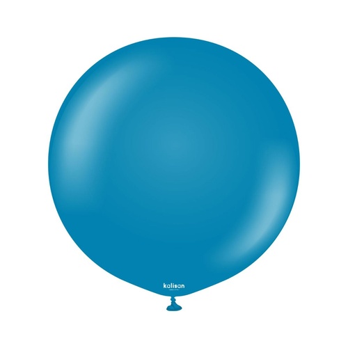 60cm Retro Deep Blue Kalisan Plain Latex Balloons #12480036 - Pack of 2