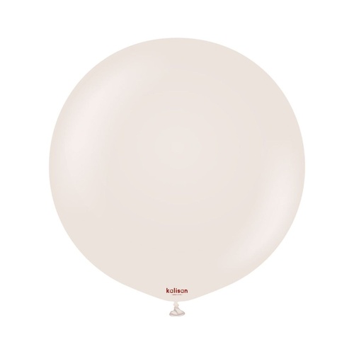 60cm Retro White Sand Kalisan Plain Latex Balloons #12480156 - Pack of 2