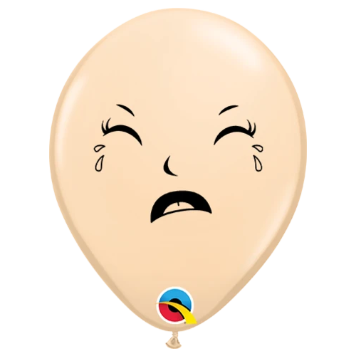 12cm Round Blush Happy/Sad Baby Face #12564 - Pack of 100 TEMPORARILY UNAVAILABLE