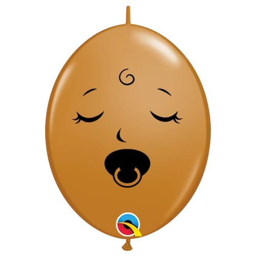 15cm Quicklink Mocha Sleeping Pacifier Baby Face #12576 - Pack of 50